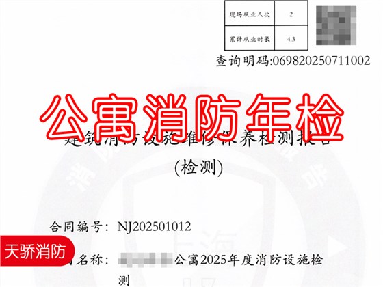 公寓消防年检报告 公寓消防年检报告